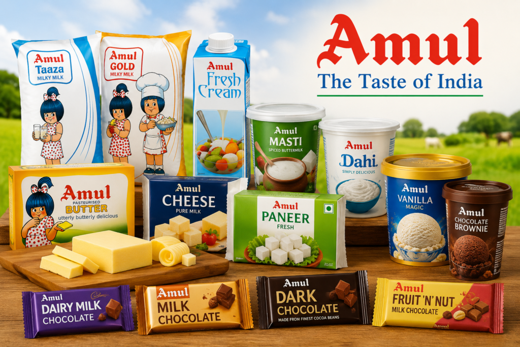 amul products collage
